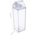 Miniatyrbild 2 av 5: Fyrkantig mjölkflaska (transparent / 500 ml) Genomskinlig läcksäker plast