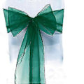 Miniatyrbilde 3 av 5: Organza Stoltrekk Bred Tyll Sløyfe Bånd Sløyfe Bryllupsfest Dark Green 10 Pcs
