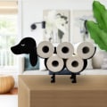 Miniatyrbillede 4 af 5: Toiletpapirholder i metal, hundeformet papirholder til opbevaring af papir til badeværelset