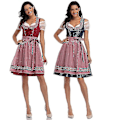 Pikkukuva 2 / 5: Perinteinen naisten saksalainen Oktoberfest-asu Baijerin lokakuunfestin olutpiika Wench Dirndl-naamiaisasu Halloween-juhla-asu.M.Tummansininen