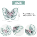 Miniatyrbilde 5 av 5: 72 stk Butterfly Lace-lapper, 12 farger Broderte lapper Organ