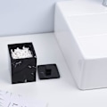 Miniatyrbillede 2 af 5: Firkant Qtips Holder Badeværelse Opbevaringsarrangør Med Låg, Sort