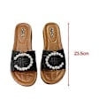 Miniatyrbilde 5 av 5: Damesko Slippers Slip on Sandaler Myk Strand Komfortabel Åpen Tå Fest Pyntet Anti-skli Såler Mote Slides Dame Flate Sandaler (Svart Lengde 23.5cm) Black Length 23.5cm