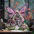 Miniatyrbilde 5 av 5: Tale Fargerikt Blomsterhus 2D Akryl Skrivebords Ornament Dekorasjon Gave Lys Opp Hver Dag i Livet Gaver Verdt å Samle