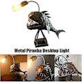 Miniatyrbilde 4 av 5: Anglerfisk Lampe USB Oppladbar Skrivebordslampe Metall Håndlaget Cr