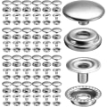 Miniatyrbilde 1 av 5: 100 stk 15 mm rustfritt stål trykknapp med hette