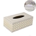 Miniatyrbild 2 av 5: Rektangulär PU-läder Kosmetisk Pappersbox Tissue Kosmetisk Pappersbox Servetthållare för Hem Kontor Bil - Beige