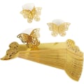 Miniatyrbillede 1 af 3: 50 stk. Guld Servietringe Sommerfugl Ring Serviet Papir til Bryllup C