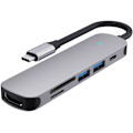 Miniatyrbild 1 av 5: USB C HDMI-hubb, Ms Lula 6-i-1 USB C-hubbadapter med 4K vid 30Hz