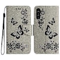 Miniatyrbild 1 av 5: Fodral för Samsung Galaxy A05s 4G, Folio PU Läder Fjärilar Blomma Mobilskal Style F