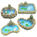 Miniatyrbillede 1 af 5: 4 stk. Fe Have Miniature Dam Ornamenter Resin Miniature Have Tilbehør Hjem Mikro Landskab Dekoration
