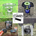 Miniatyrbilde 5 av 5: Vindskjerm for campingkomfyr, 10 sammenleggbare utendørs gasskomfyr vindskjermer, egnet for campingpikniker, backpacking, matlaging