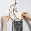 Pikkukuva 3 / 5: Bohemian Chic Macrame Seinävaate Riippumatto Mandala Kuu Uni Ca