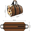 Miniatyrbillede 4 af 5: Lærred Log Bag Pejs Brænde Opbevaringspose Stor Kapacitet Ud