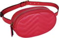 Fanny Pack för kvinnor, moderiktig, röd läder midjeväska, vattentät