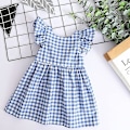 Pikkukuva 2 / 5: Vauvan tyttöjen ruudullinen mekko, lepattavat hihat, gingham-kuvio, kevät-kesämekko