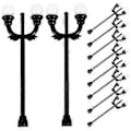 Miniatyrbilde 2 av 3: 12 stk. Miniatyr Gatelampe Modell DIY Mikrolandskap Veilampe Modell Sandbordlampe Modell 0.8X2.3X6.9CM