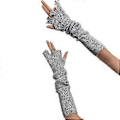 Miniatyrbillede 1 af 5: Y2K Fingerløse Handsker til Teenagere Piger Distressed Hulstrik Lange Handsker Kvinder Cool Tilbehør Dekorative Armærmer Lysegrå Light Gray