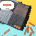 Miniatyrbilde 4 av 5: Brun - 100 stk. Håndlagde skinnmerker Rektangulær PU-preget etikett