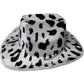 Miniatyrbillede 5 af 5: Cowboy Hat Sjov Ko Print Hat - Unisex Sort og Hvid Cowboy Hat