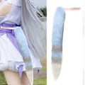 Miniatyrbillede 2 af 5: Lolitas Ulvehale Blød Lang Falsk Pels Ræve Katte Kostume Hale til Halloween Julefrokost Kostumer Gaver blå plus grå plus blue plus gray plus