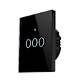 Miniatyrbild 3 av 5: 2/3/4-vägs Smart Strömbrytare Tuya Touch App-kontroll INGEN Noll-ledare Krävs black 1Gang
