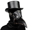 Pikkukuva 3 / 5: Ruttolääkärin naamio pitkällä nokalla, linnun nokka naamio, niitit, steampunk-tyyli