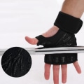 Miniatyrbillede 2 af 5: 1 par sorte handsker til træning, åbne, sorte, til CrossFit, styrketræning,