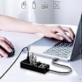 Miniatyrbild 4 av 5: Hög Hastighet USB3.0 Hub 4-Portars USB-Adapter Kompatibel för Stationär Dator Laptop TV 5Gbps Effektiv Dataöverföring & Laddning 0.3 meters