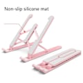 Miniatyrbillede 2 af 5: Laptop Stativ, Foldbar Desktop Laptop Stativ, Bærbar Justerbar Laptop Stativ, Gave til Ham, Pink