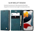 Miniatyrbillede 3 af 5: CaseMe-013 Læder Etui Til iPhone 13 Til iPhone 13 Blue