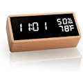 Miniatyrbild 1 av 5: Elektronisk väckarklocka i trä, digital väckarklocka med 3 alarm
