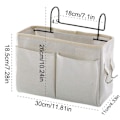 Miniatyrbillede 2 af 3: Sengsidetasker Multifunktionelle hængende sengeborde Køjeseng Sengetasker Multifunktionelle sengeborde Organizer til køjeseng, sovesale, sengekanter og stol (hvid)