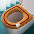 Miniatyrbillede 3 af 5: WC sæder, WC sædebetræk blødt varmt badeværelsespudebetræk vaskbare puder 1 stk, GRÅ