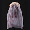 Miniatyrbillede 5 af 5: Gotisk Brudeslør til Kvinder Halloween Kostume Tilbehør Slør Ansigtsmaske Blodig Blomst Hårbøjle Slør til Temafest SET