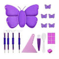 Miniatyrbillede 2 af 5: 5D DIY Diamantmaleri Bakke, Borebakke Værktøjssæt Tragt Række Borebakke Beholder Multi Funktionel Flip Boreplade Rhinestone Sorteringsbakke (Lilla) Purple