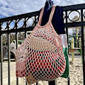 Miniatyrbild 4 av 5: Mesh Net Bag med lång axelrem, stretchbar, återanvändbar