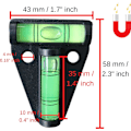 Miniatyrbild 4 av 5: Magnetiskt T-format vattenpass, 2-pack litet praktiskt husbilsvattenpass
