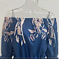 Miniatyrbillede 4 af 5: Dame Casual Blomsterprint Off Shoulder Trompetærme Swing Kjole (style6072)