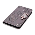 Miniatyrbillede 4 af 5: Til Samsung Galaxy S24 FE Wallet Case Ugle Blomst Præget Rhinestone Læder Cover Style E