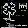 Miniatyrbillede 4 af 5: Grønt kløver logo neon LED neonskilt til vægdekoration batteri / USB dual-use natlampe