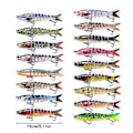 Miniatyrbild 3 av 5: Fiskedrag Tredelad Krok Saltvatten och Sötvatten Simdrag Fiskekrokar Långsamt Sjunkande Flerledade Simbeten Complete set of 15 p