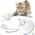 Miniatyrbild 1 av 5: 1 st vit katt leksaker för inomhuskatter, interaktiv kattboll med LED