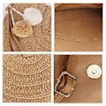 Miniatyrbild 4 av 5: Allsidig axelväska för kvinnor Enkel strandväska i halm Mode Crossbody-väska Vardagsväska Handgjord handväska Mörkbrun Deep brown