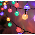 Miniatyrbillede 1 af 5: 1,8 cm farverige boblekugle solcelled udendørs lyskæde 50 LED'er 9,5 m