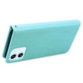Pikkukuva 4 / 5: Ruusuaiheinen nahkakotelo iPhone 12:lle Green
