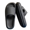 Miniatyrbillede 1 af 5: Sommer Slides Slippers Platform Badesandaler Unisex Slippers Hurtigtørrende.44-45.Sort Black 44-45