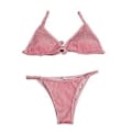 Miniatyrbilde 3 av 5: Dame Badedrakt Push Up BH Bikini Sett Strandklær (Rosa L) Pink L