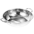 Pikkukuva 1 / 3: Ruostumattomasta teräksestä valmistettu jaettu hot pot -pata induktioliedelle ja kaasuliedelle