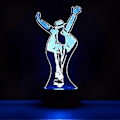 Miniatyrbillede 1 af 5: Michael Jackson Samlerobjekt 3D Illusionslampe med 7-farvet LED Natlys Touch Kontrol